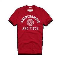 heren abercrombie fitch korte tees badge rood wit Overhemd Online t9v7x876